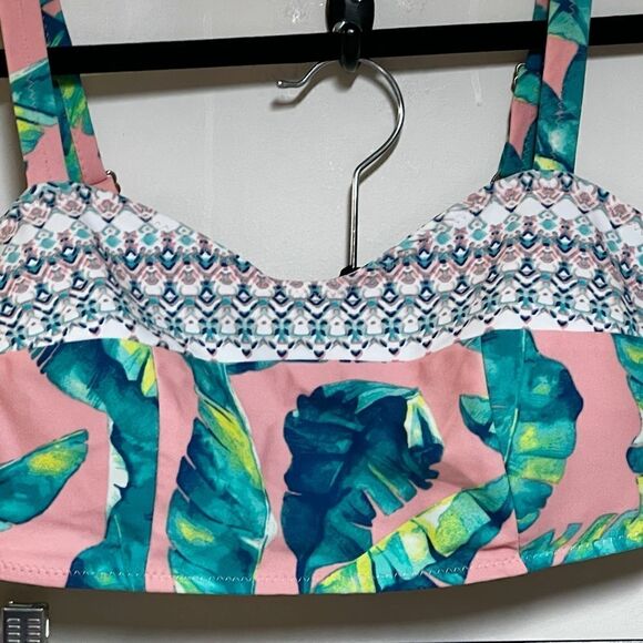 New Cabana Life Upf 50 Preppy Palm 3 Piece Bikini Set Sz S - Picture 6 of 13